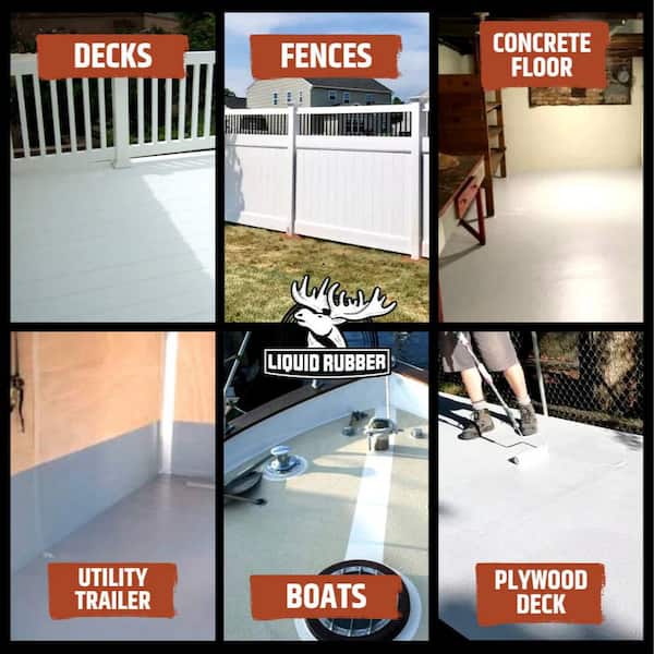 LIQUID RUBBER - 4 Gal., 15.1 l Misty Grey Smooth Polyurethane Deck Coating