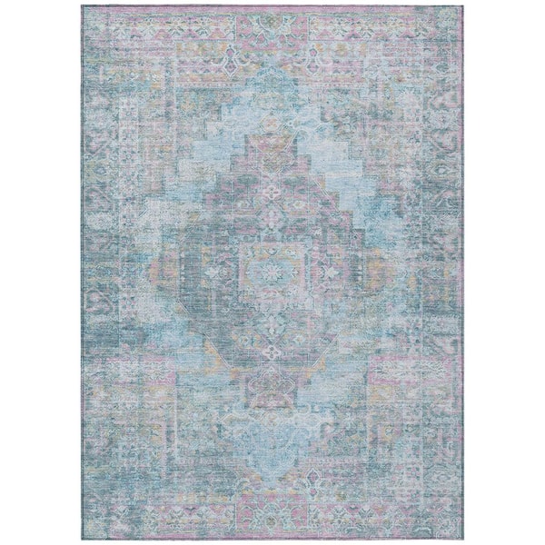 Addison Rugs Chantille Machine Washable Indoor/Outdoor Abstract ACN2140 Blue 2 ft. 6 in. x 3 ft. 10 in. Area Rug
