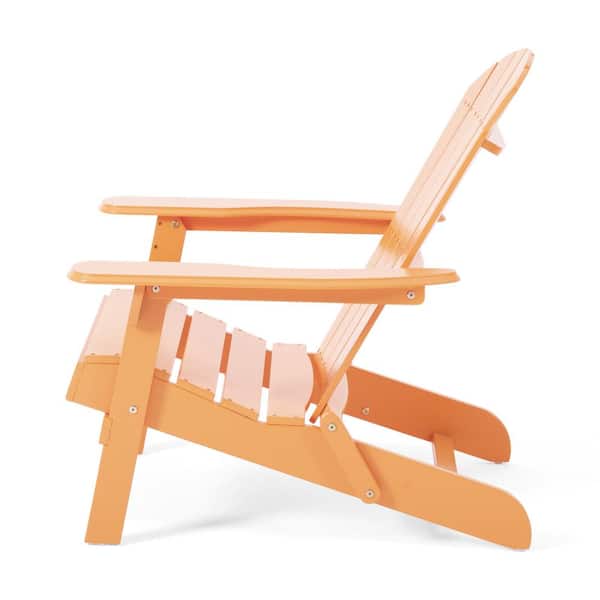 Unbranded Outdoor Tangerine Brown Acacia Wood Adirondack Chair (Set of 1)