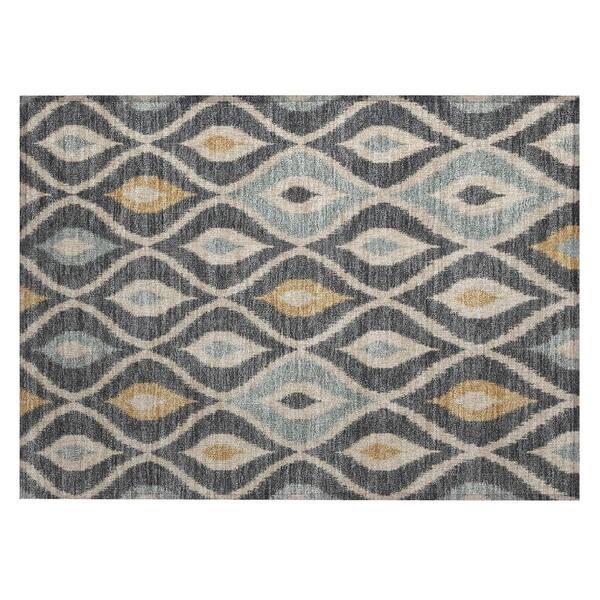 Chantille Machine Washable Indoor/Outdoor Abstract ACN3121 Charcoal 2 ft. x 3 ft. Accent Rug