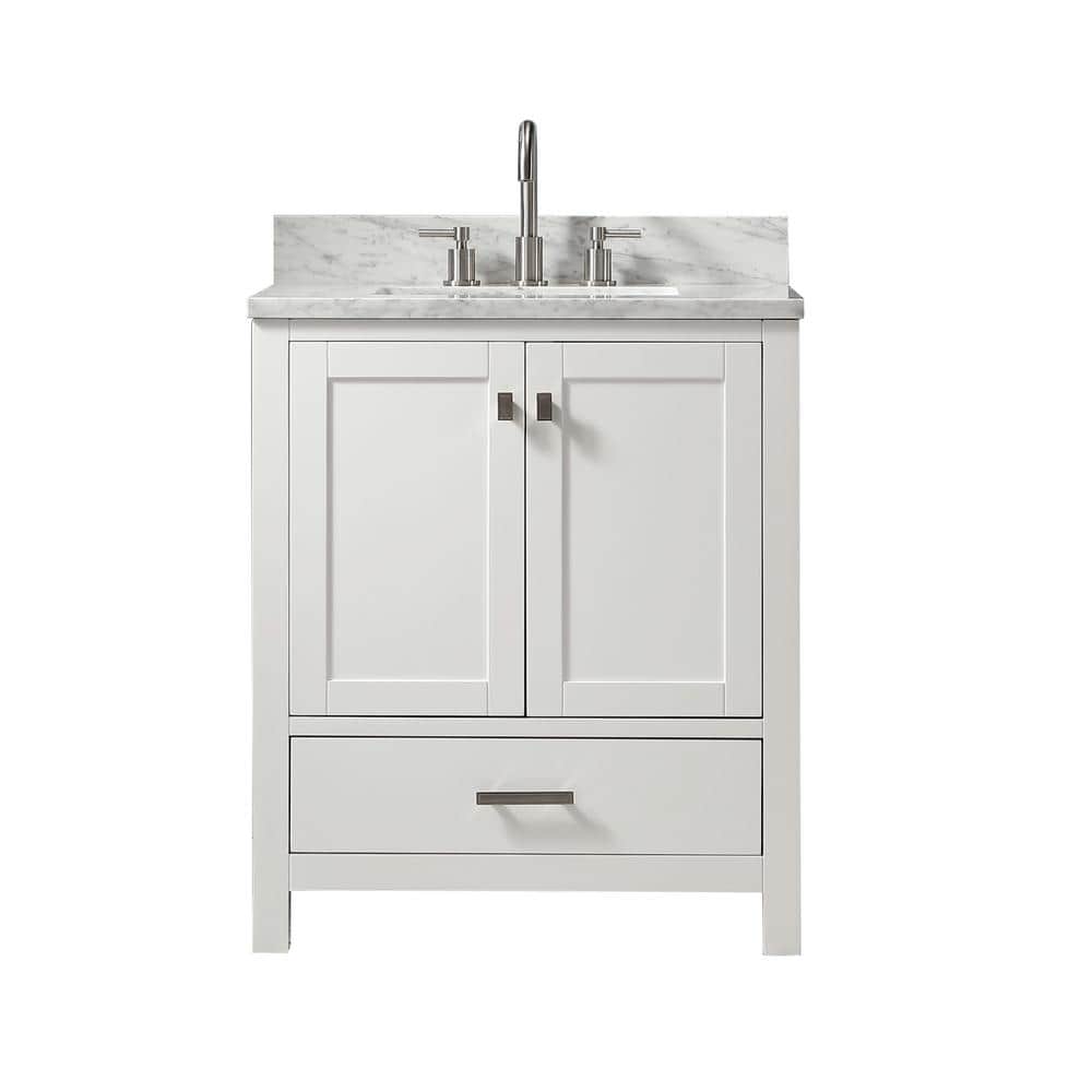 Monte 30in.W X22in.DX35.4 in. H Bathroom Vanity in White with Marble