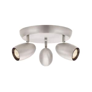 3-Light Brushed Nickel LED Dimmable Spot Light with Directional Head
