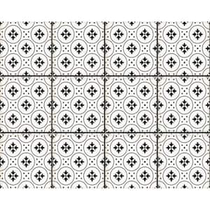 Black/White 6 in. x 6 in. Vinyl Peel and Stick Removable Tile Stickers (6 sq. ft./Pack)