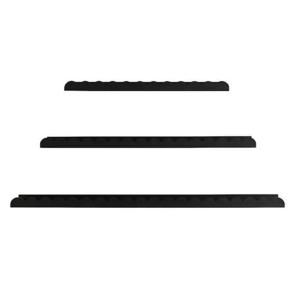 30 in. W x 3.62 in. D Black MDF Scallop Floating Wall Shelf Set Decorative Wall Shelf