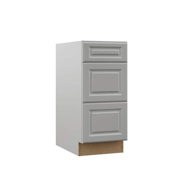 Hampton Bay Designer Series Elgin Assembled 15x34.5x21 in. Bathroom Vanity Drawer Base Cabinet in Heron Gray