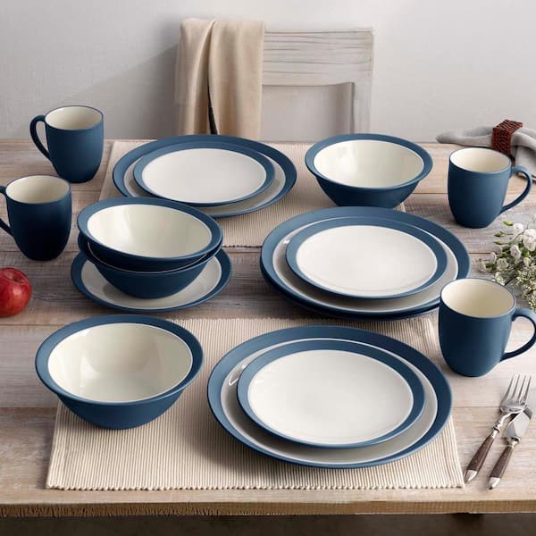 Noritake Colorwave Blue 16-Piece Curve (Blue) Stoneware Dinnerware