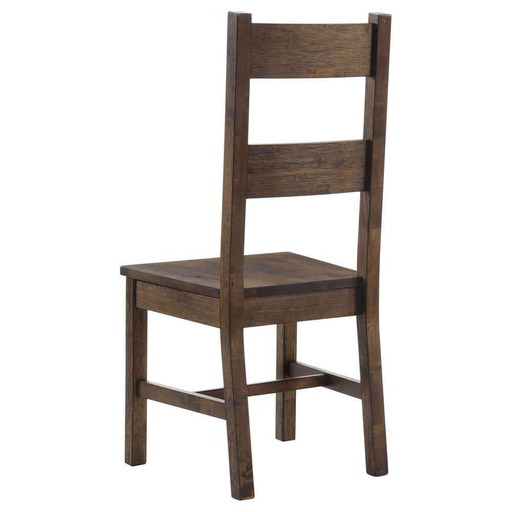 Rustic Golden Brown Wooden Ladderback Side Chair