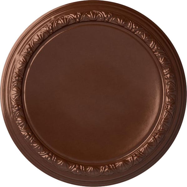 Ekena Millwork 19-1/2 in. x 1-3/4 in. Carlsbad Urethane Ceiling Medallion (Fits Canopies upto 14-1/4 in.) Hand-Painted Copper Penny