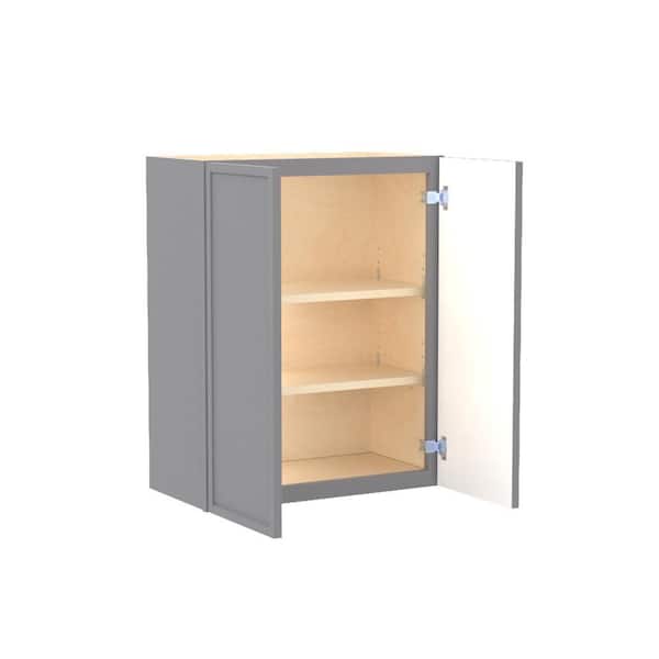 Franklin 24 in. W x 12 in. D x 30 in. H Assembled Plywood Wall Kitchen Cabinet in Veiled Gray with Soft Close