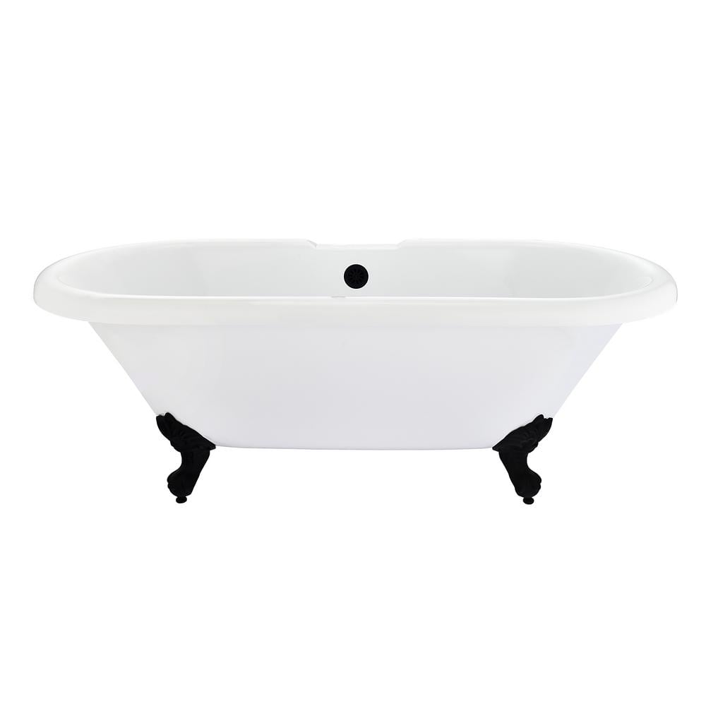 Elegant White Acrylic Clawfoot Freestanding Bathtub