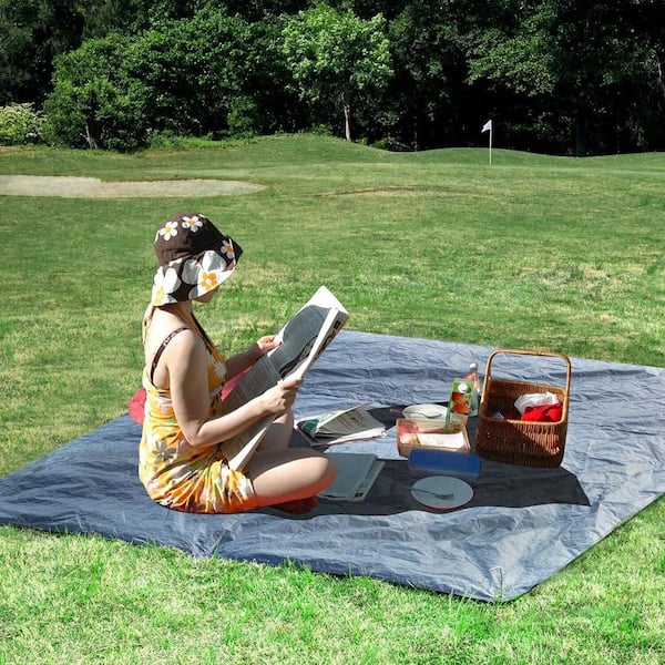 Alvantor 6 ft. x 6 ft. 10 Mil Heavy-Duty Tarp Rust Grommet Weather Resistant Cover Outdoor Thick Lightweight PE Floor