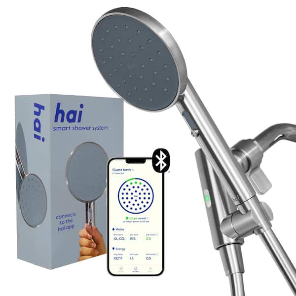 hai Smart 2-Spray Wall Mount Handheld Shower Head 2.5 GPM in Charcoal