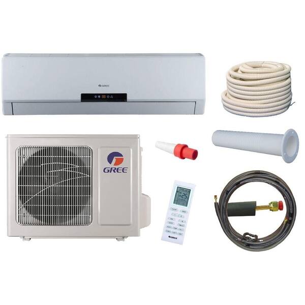 GREE Neo 9,000 BTU 3/4 Ton Ductless Mini Split Air Conditioner and Heat Pump Kit - 208-230V/60Hz