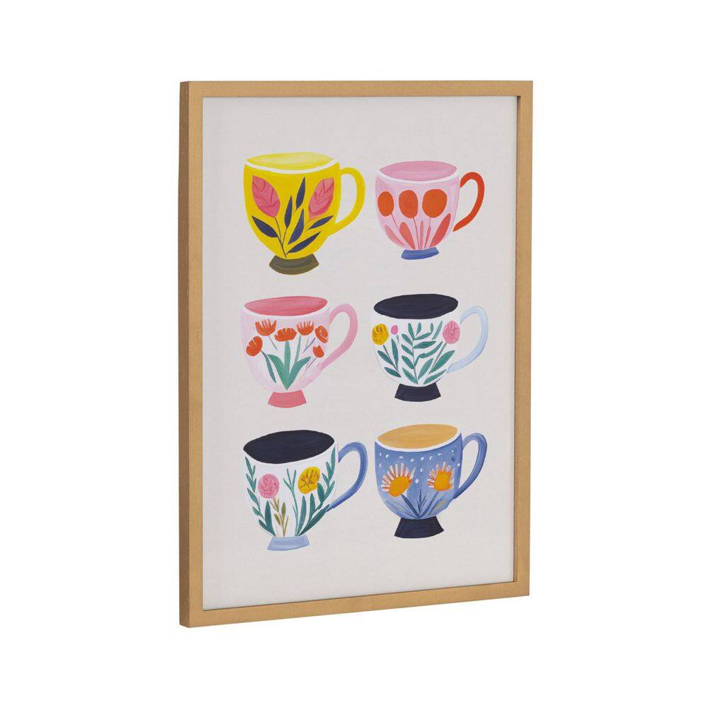 Gallery Botanical Coffee Shop Tea Cups by the Creative Bunch Studio Gold Framed Art Print 12 in. x 16 in. price history on PriceWatchPro