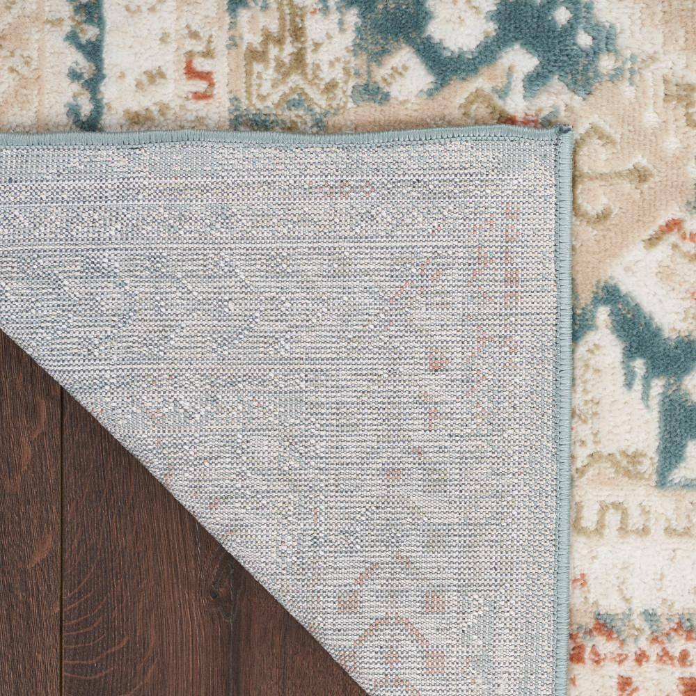 Thalia Green & Ivory Geometric 6' x 9' Easy-Care Area Rug