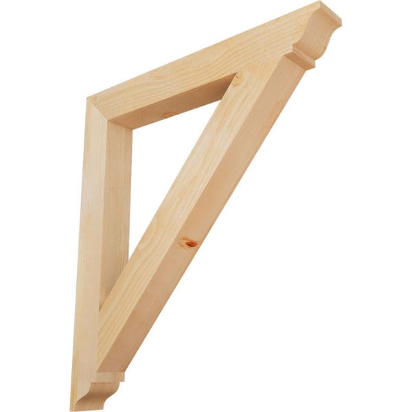 Ekena Millwork 4 in. x 36 in. x 32 in. Douglas Fir Traditional Rough Sawn Bracket