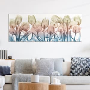 "Spring Blooms" Frameless Free Floating Tempered Glass Panel Graphic Wall Art product high in.24 x Width in.63