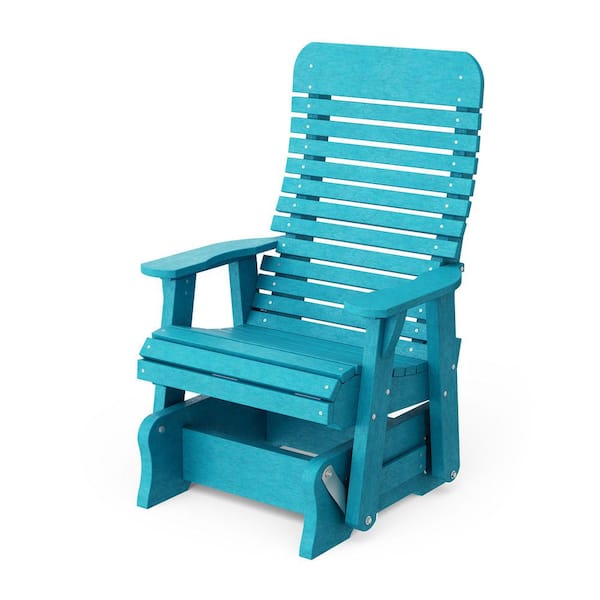Wildridge Signature 1-Person Aruba Blue Plastic Outdoor Glider