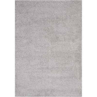 Malibu Shag Silver 7 ft. x 10 ft. Shag Contemporary Area Rug