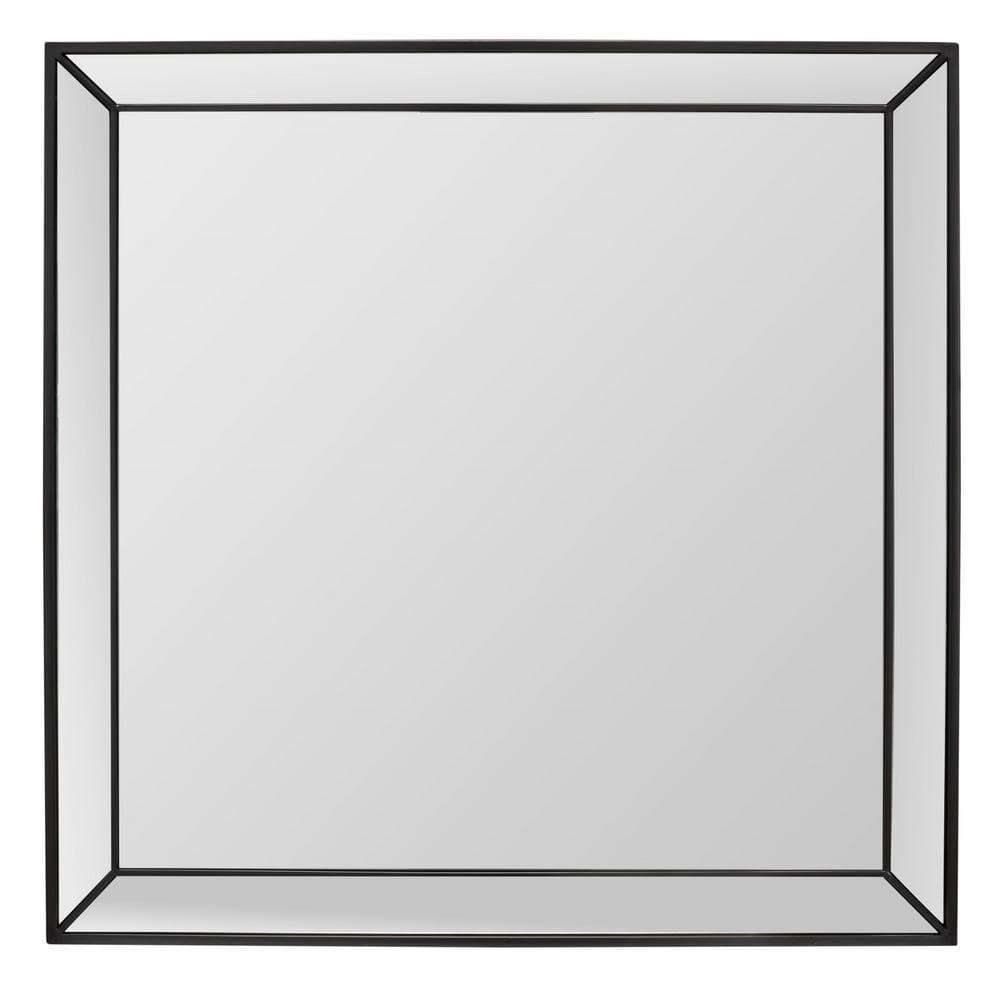 Presea Black Square Beveled Wall Mirror