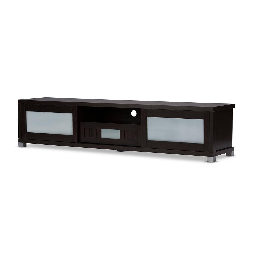 Espresso 73'' Modern Media Console with Cabinet Storage