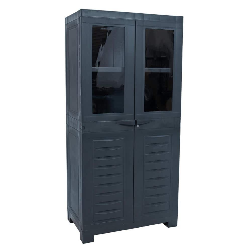 Sunnydaze Window-Front 23.5 in. W x 48.75 in. H x 14 in. D Storage