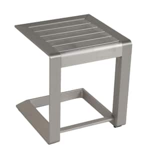 All Weather Silver Metal Outdoor Coffee Table