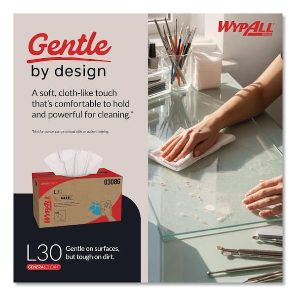 WYPALL L30 Towels, POP-UP Box, 10 in. x 9-4/5 in., White, 120/Box
