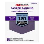 Pro Grade Precision 9 in. x 11 in. 120 Grit Medium Faster Sanding Sheets (15-Pack)