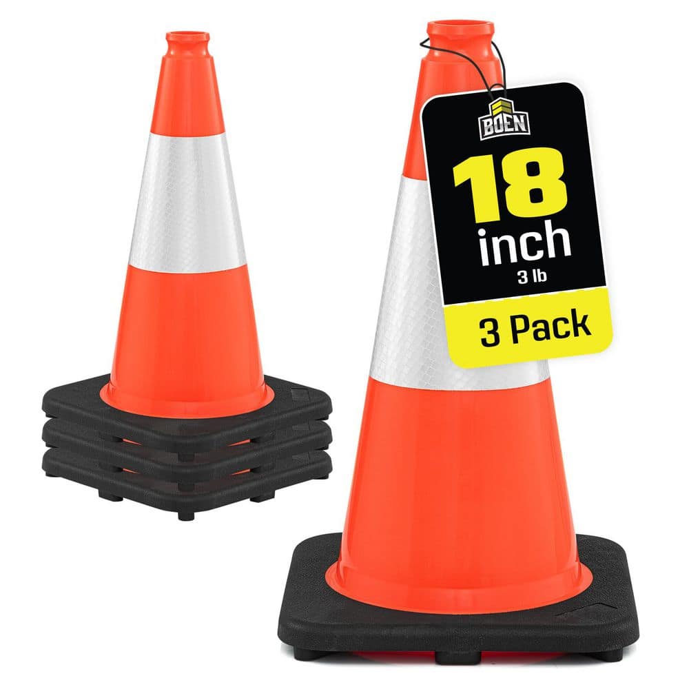 18 in, Orange Traffic Cone, 3-Pk, Safety Cones W/Rflc Collar & Heavy-Duty Base price history on PriceWatchPro