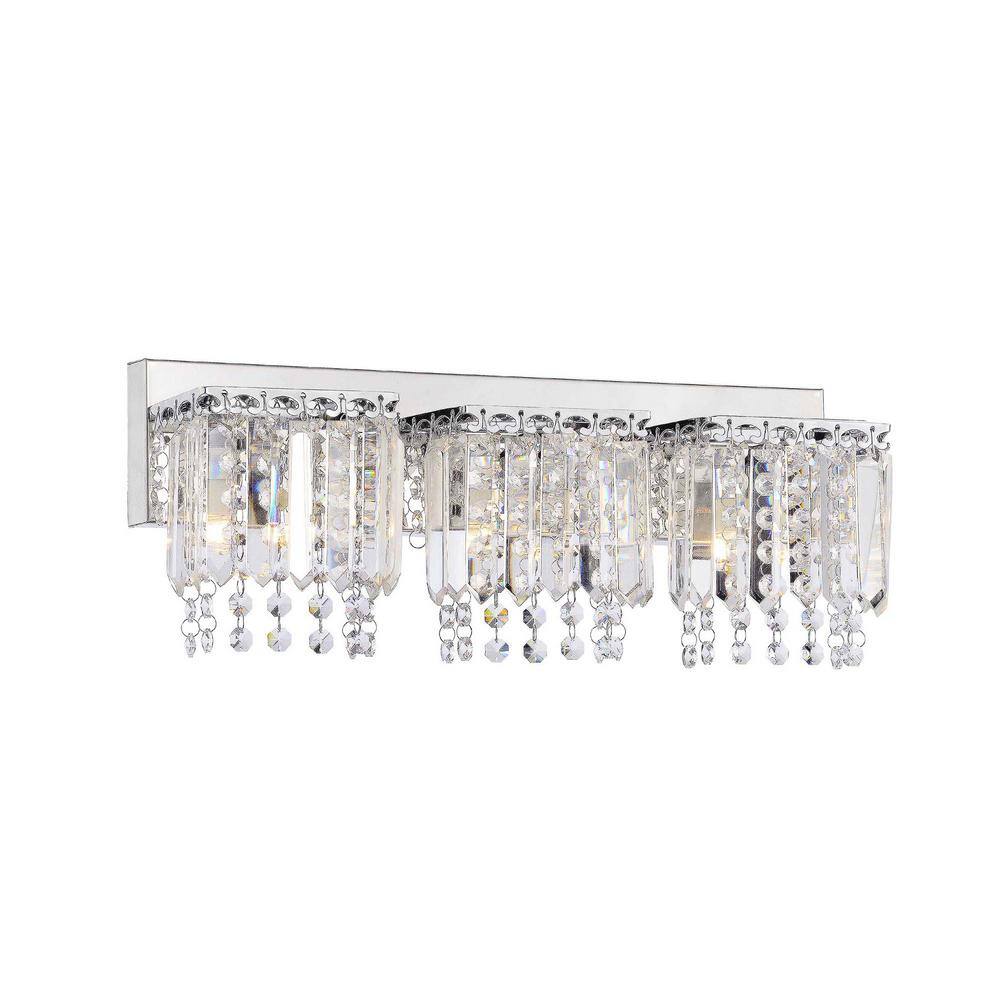 Fiona 4.5 in. W 3-Light Crystal Strand Wall Sconce in Chrome Finish price history on PriceWatchPro