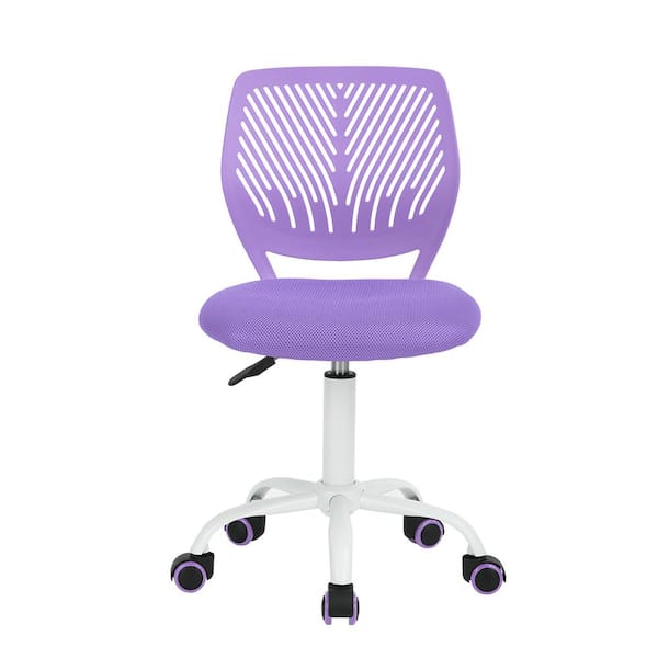Homy Casa Carnation Purple Upholstery Task Chair With Adjustable Height
