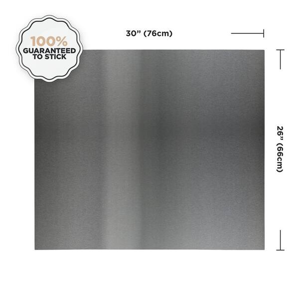 Smart Tiles Smart Panel Stainless 30-in x 26-in Metallic Stainless Steel Tin Look Peel and Stick Wall Tile (5.41-sq. ft/ Piece)