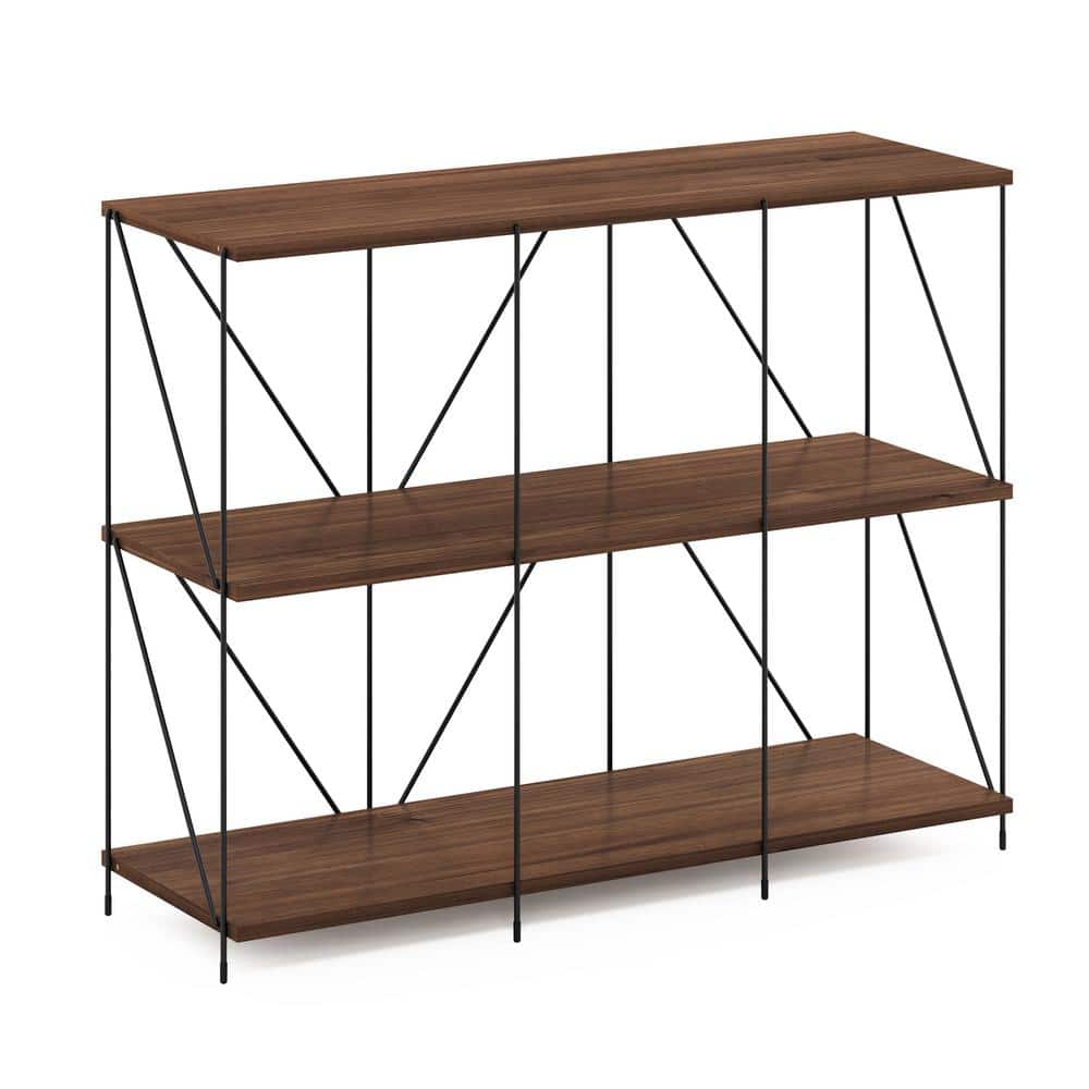 Furinno Besi 35.43 in. W Walnut Cove 3 x 2 Industrial Bookcase with Metal  Frame MP22001WNC - The Home Depot