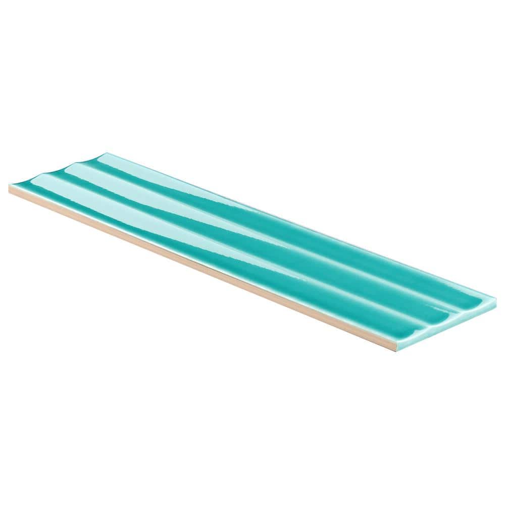 Teal Green Glazed Ceramic Subway Wall Tile 4.43'' x 17.62''