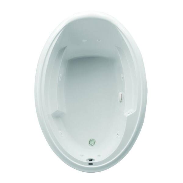 Aquatic Ariel II 5.5 ft. Reversible Drain Acrylic Whirlpool Bath Tub in White