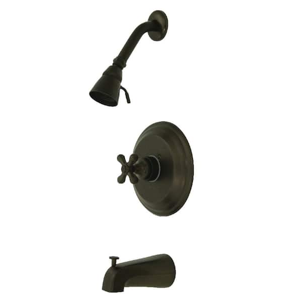 Kingston Brass Restoration Single Handle 1-Spray Tub and Shower Faucet 2 GPM with Pressure Balance in Oil Rubbed Bronze