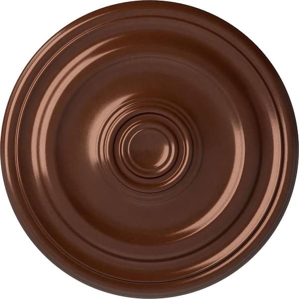 Ekena Millwork 15-3/4 in. x 1-1/2 in. Devon Urethane Ceiling Medallion (Fits Canopies upto 3-5/8 in.), Copper Penny