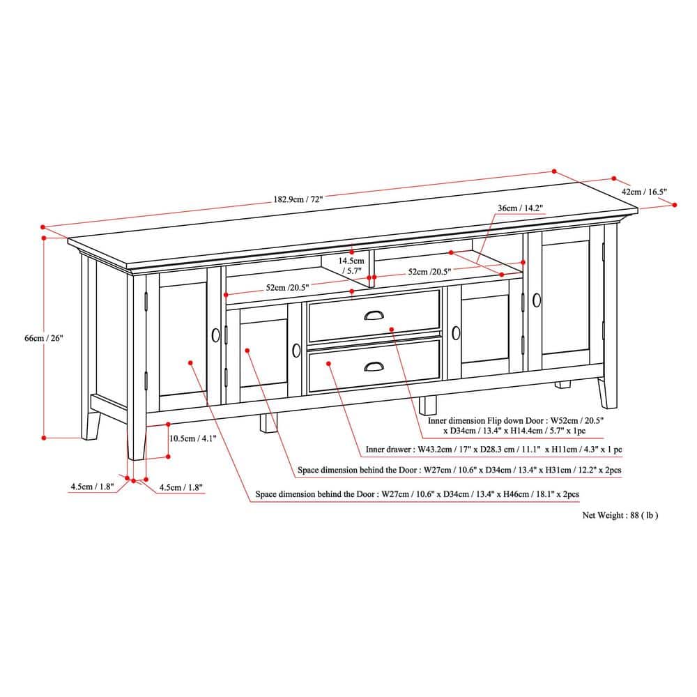 Farmhouse Grey Solid Wood 72" TV Media Stand with Cabinets