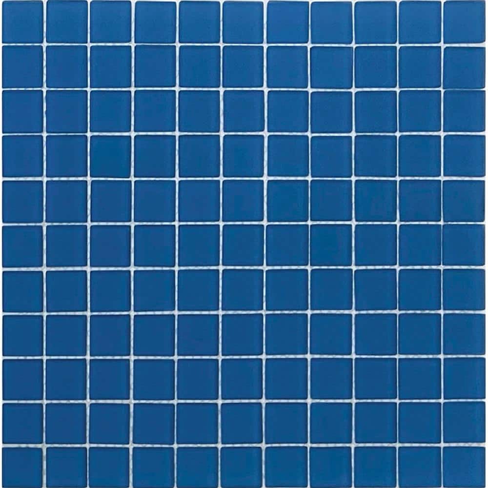 Cerulean Blue Matte Glass Mosaic Tile for Walls and Floors