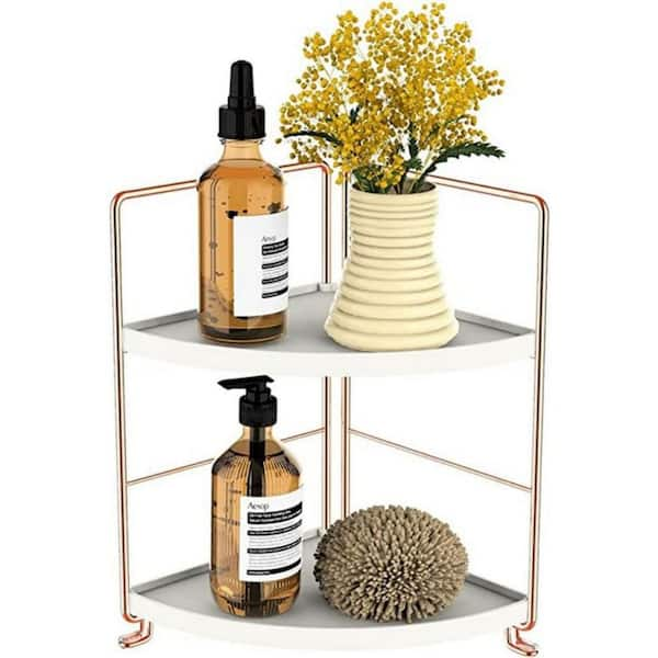 Bathroom Organizer Countertop Gold, 2 Tier Bathroom Vanity