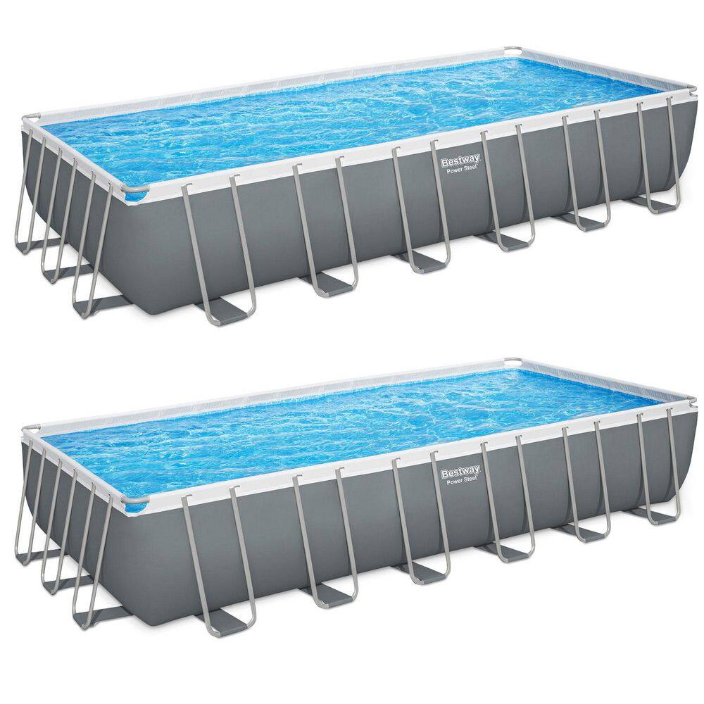 Power Steel 24 ft. x 12 ft. x 52 in. Rectangular Above Ground Pool Set, 2-Pack price history on PriceWatchPro