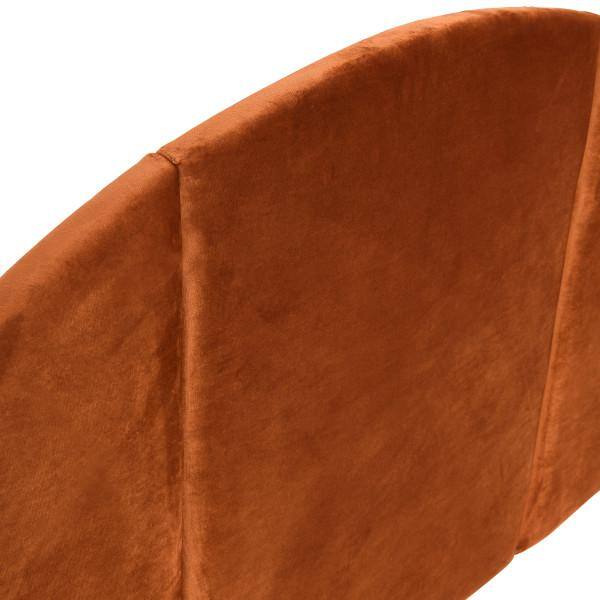 Terracotta Velvet Arched Queen Sound Reducing Headboard