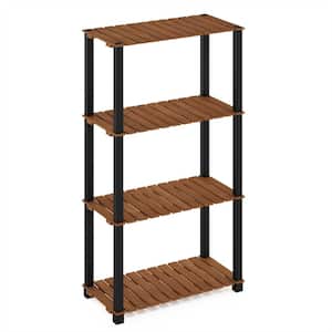 Pangkor 43.3 in. H x 23.6 in. W x 11.8 in. D Outdoor Natural Wood Plant Stand Potted Plant Shelf 4-Tier