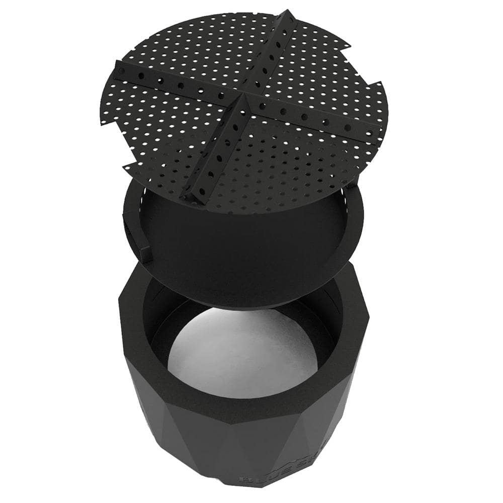 Black Powder-Coated Steel Smokeless Round Fire Pit