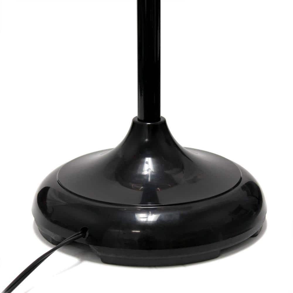 67" Black Adjustable Multi-Head Floor Lamp with White Shades