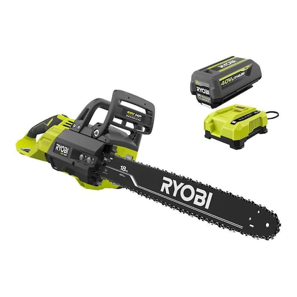 RYOBI 40V HP Brushless 18 in. Battery Chainsaw with 5.0 Ah Battery