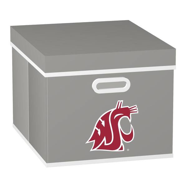 MyOwnersBox College STACKITS Washington State University 12 in. x 10 in. x 15 in. Stackable Grey Fabric Storage Cube