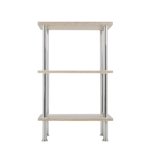 AVF Whitewashed Oak and Chrome Small 3-Tier Shelving Unit