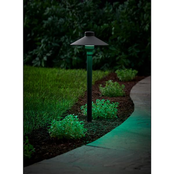 Hampton Bay Vernon Park Low Voltage Black Integrated LED Waterproof  Aluminum Outdoor Path Light Powered by Hubspace (1-Pack) ECP11-LED - The  Home Depot